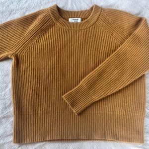 Madewell Cashmere Windham Sweater Mustard Crop S